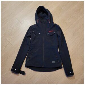 Bench Black Jacket with Adjustable Hoodie Size Small